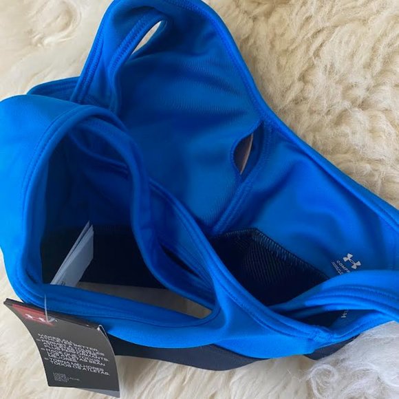NWT $45 UNDER ARMOUR Women XS Mid Crossback Compression Logo Sports Bra A-C Cup - Picture 11 of 11